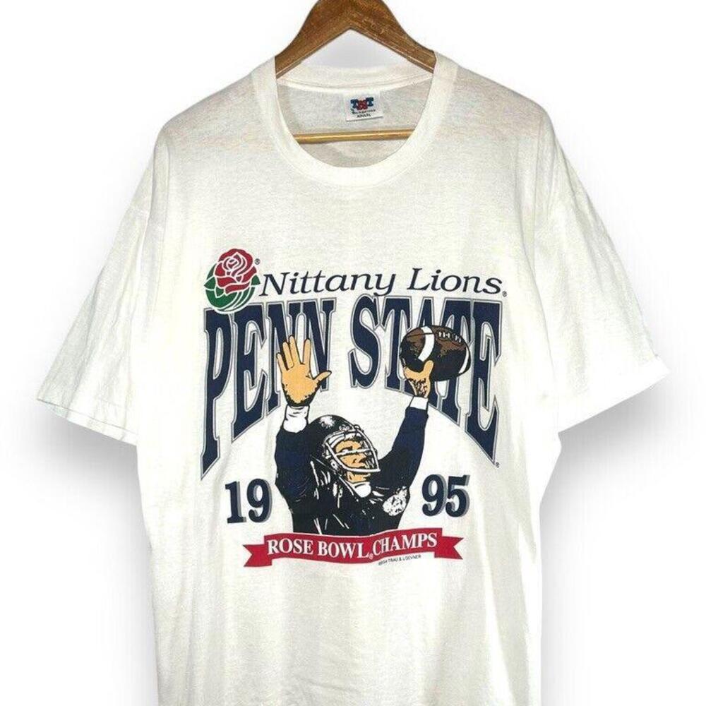 Vintage 1995 Penn State Nittany NCAA Lions Rose Bowl Champs T-Shirt Sz Large
